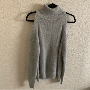Open shoulder turtleneck sweater!